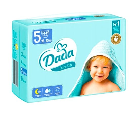 Dada Extra Soft, Pieluchy, 5 Junior (15-25Kg), 44szt. Dada