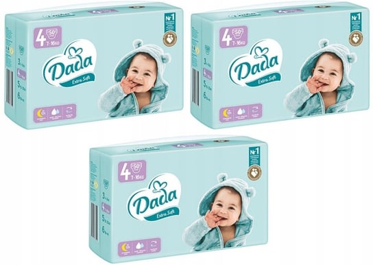 Dada Extra Soft, pieluszki jednorazowe, 4, 7-16 Kg, 3x50 Szt Dada