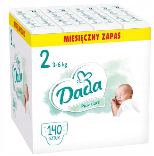 Dada Pure Care, Pieluchy jednorazowe, 2 MINI 3-6 kg, 140 szt Dada
