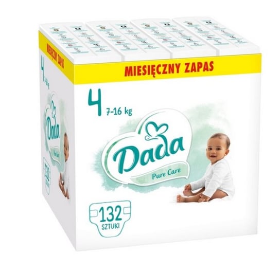 Dada Pure Care, Pieluchy jednorazowe 4, 7-16 kg, 132 sztuk Dada