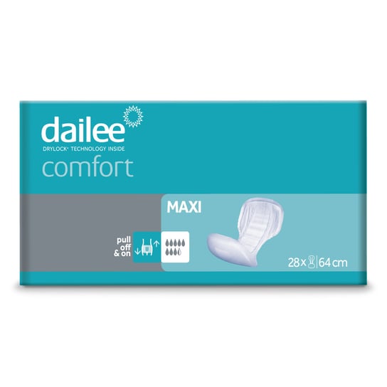 Dailee Comfort Maxi, 112x Pieluchomajtki Rozmiar Maxi, 4 Paczek po 28 Majtki Chłonne, Pieluchy Prostokątne, 112 szt Dailee