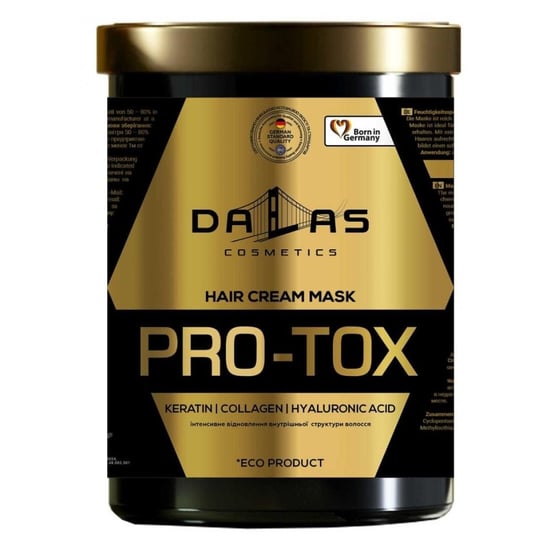Dalas Pro-Tox, Maska do włosów cienkich i łamliwych z rozdwojonymi końcówkami, 1000g dalas