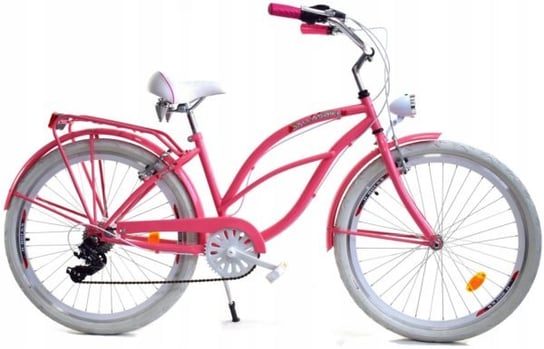 Dallas Bike Cruiser 26" 6 spd Różowy z białym 2021 DALLAS BIKE