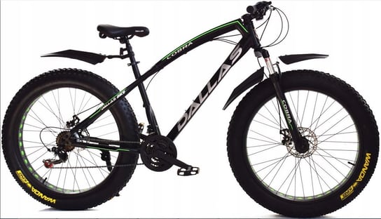 Dallas Bike, Rower górski, FatBike Cobra 21 spd 26", czarno- zielony DALLAS BIKE