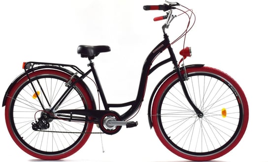 Dallas Bike, Rower miejski, City 26", czarny z czerwonym, damski DALLAS BIKE