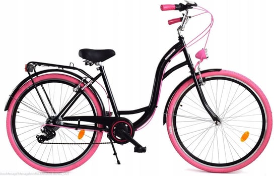 Dallas Bike, Rower miejski, City 26", czarny z różem, damski DALLAS BIKE