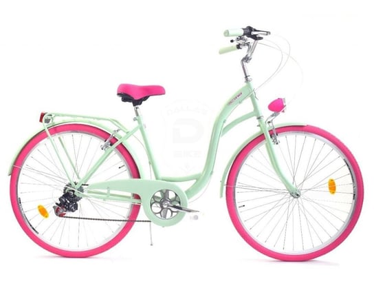 Dallas Bike, Rower miejski, City 26", miętowy z różem, damski DALLAS BIKE