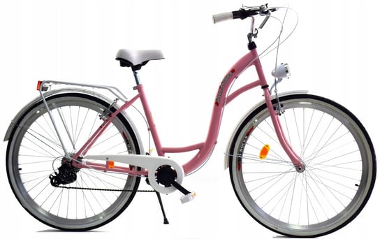 Dallas Bike, Rower miejski, City 26", różowy z białym, damski DALLAS BIKE