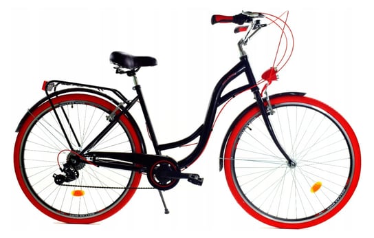 Dallas Bike, Rower miejski, City 28", czarny z czerwonym 2021, damski DALLAS BIKE