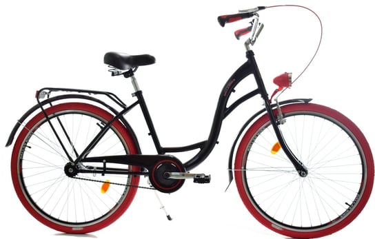 Dallas Bike, Rower miejski, City 28", czarny z czerwonym, damski DALLAS BIKE