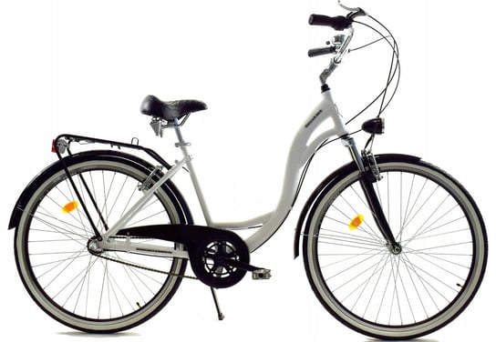 Dallas Bike, Rower miejski, City Alu 26", biały z czarnym, damski DALLAS BIKE