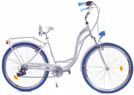 Dallas Bike, Rower miejski, City Alu 26", biały z niebieskim, damski DALLAS BIKE