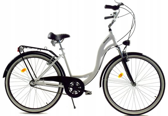 Dallas Bike, Rower miejski, City Alu 28", biały z czarnym, biały, damski DALLAS BIKE