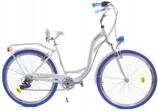 Dallas Bike, Rower miejski, City Alu 28", biały z niebieskim 2021, damski DALLAS BIKE