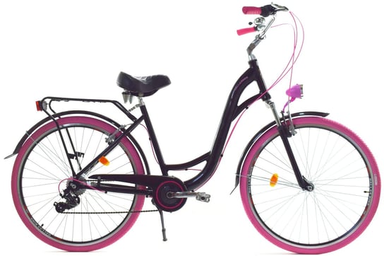 Dallas Bike, Rower miejski, City Alu 28", czarny z różem, damski DALLAS BIKE