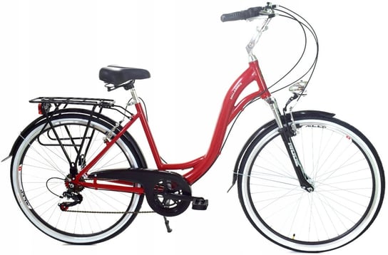 Dallas Bike, Rower miejski, City Alu 28", czerwony z czarnym, damski DALLAS BIKE