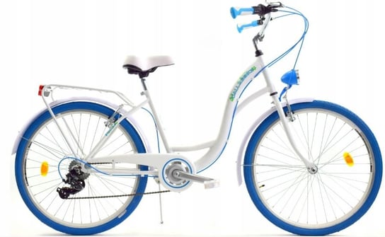 Dallas Bike, Rower miejski, City Junior 24", biały z niebieskim, damski DALLAS BIKE