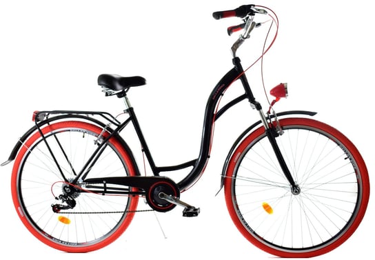 Dallas Bike, Rower miejski, City LUX, 28", czarny z czerwonym, damski DALLAS BIKE