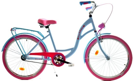 Dallas Bike, Rower młodzieżowy, 24″ 1 Speed, niebiesko-różowy 2021 DALLAS BIKE