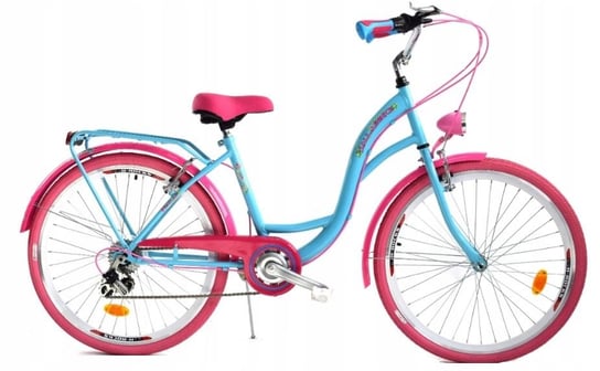 Dallas Bike, Rower młodzieżowy, 24", niebiesko-różowy 2021, dziewczęcy DALLAS BIKE