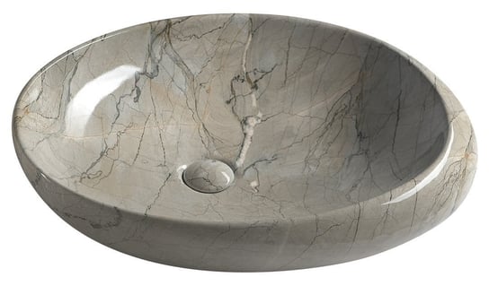 DALMA umywalka ceramiczna nablatowa 68x44 cm, grigio Inna marka