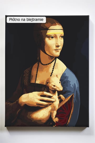 Dama z gronostajem, Leonardo da Vinci, malarz, kobieta, malowanie po numerach, blejtram Akrylowo