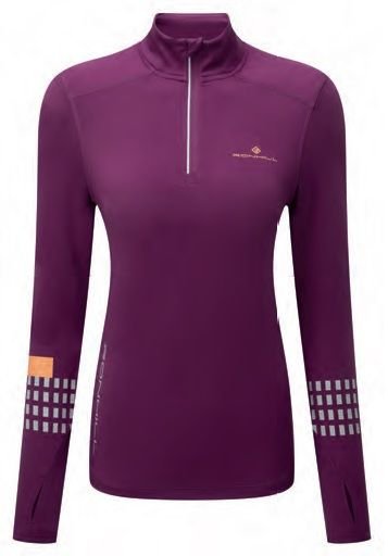 Damska Bluza Do Biegania Ronhill Wmn'S Tech Afterhours 1/2 Zip Tee | Grape/Mango/Reflect L RONHILL