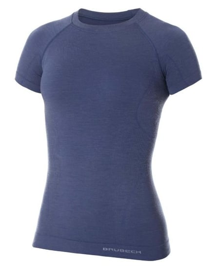 Damska Bluza sportowa Do Biegania Brubeck Active Wool Women'S T-Shirt | Jeansowy - Rozmiar L BRUBECK