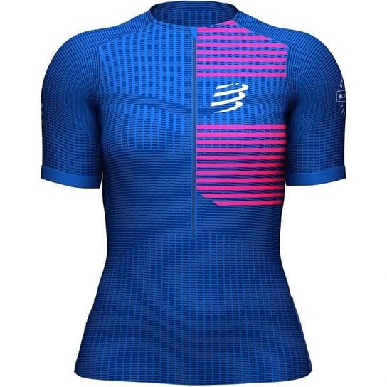 Damska Koszulka Do Biegania Compressport Tri Postural  Ss Top | Blue Lolite L Compressport