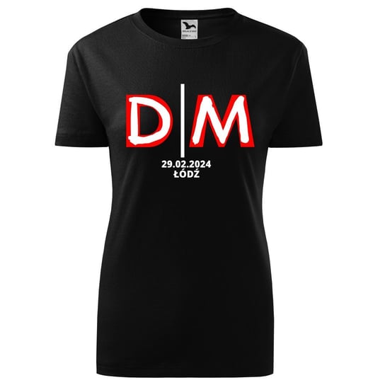 Damska koszulka roz. L, Depeche Mode DM Memento Mori, koncert 29.02.2024 Łódź Atlas Arena, World Tour 2024, nadruk jak okładka płata CD nowa - kolor czarny t-shirt, NEW_DM_12 TopKoszulki.pl