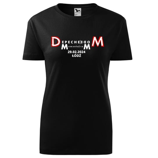 Damska koszulka roz. L, Depeche Mode DM Memento Mori, koncert 29.02.2024 Łódź Atlas Arena, World Tour 2024, nadruk jak okładka płata CD nowa - kolor czarny t-shirt, NEW_DM_13 TopKoszulki.pl