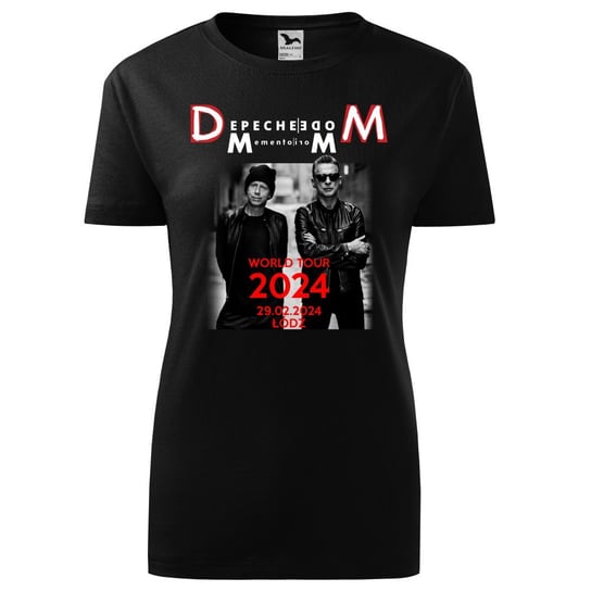 Damska koszulka roz. L, Depeche Mode DM Memento Mori, World Tour,  koncert Łódź 29 lutego 2024 nadruk jak okładka płata CD nowa - kolor czarny t-shirt, DM_2024_01_LODZ_29 TopKoszulki.pl
