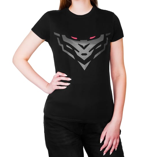 Damska koszulka taliowana gamingowa z logo Diablo Chairs: czarna, rozmiar S Diablo Chairs