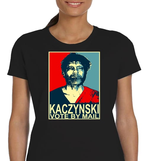 DAMSKA KOSZULKA TED KACZYNSKI UNABOMBERA VOTE BY MAIL CZARNA P071 M JHK