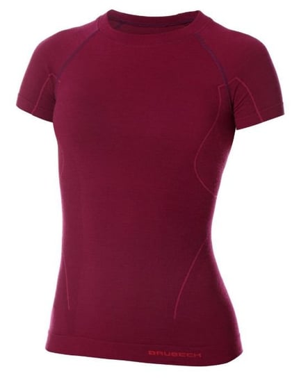 Damska koszulka termoaktywna Brubeck Active Wool Women's T-Shirt | ŚLIWKOWY L BRUBECK