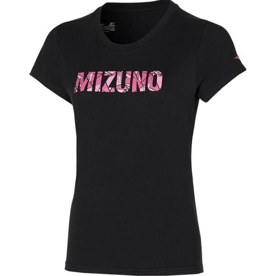 Damska koszulka z krótkim rękawkiem do biegania Mizuno Athletic Tee | BLACK - Rozmiar L Mizuno
