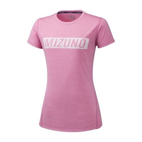 Damska koszulka z krótkim rękawkiem do biegania Mizuno Impulse Core Tee | Aurora Pink - Rozmiar M Mizuno