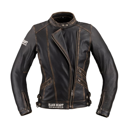 Damska skórzana kurtka motocyklowa W-TEC Black Heart Lizza, Brązowy Vintage, S W-TEC