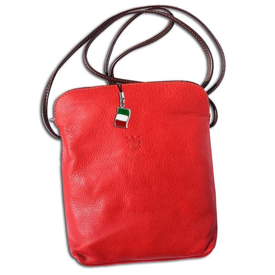 Damska torebka na ramię Florence z prawdziwej skóry, torebka wieczorowa czerwono-brązowa torebka OTF113R Florence