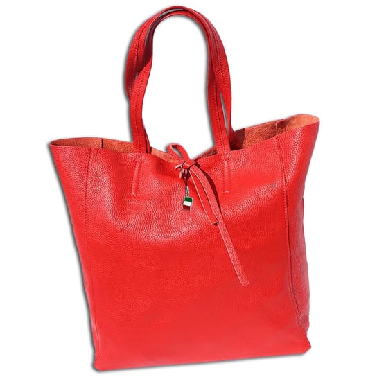 Damska torebka typu shopper Florence z prawdziwej skóry, czerwona, 30x35x15 cm OTF112R Florence