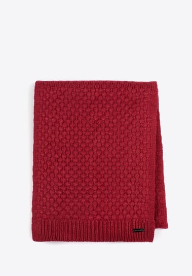 Damski szalik z drobnym geometrycznym wzorem długi czerwony WITTCHEN