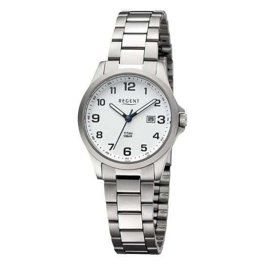 Damski zegarek analogowy Regent na metalowej bransolecie w kolorze srebrnym URBA779 Regent