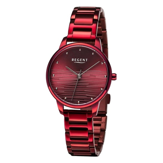 Damski zegarek analogowy Regent z metalową bransoletą w kolorze czerwonym URBA744 Regent