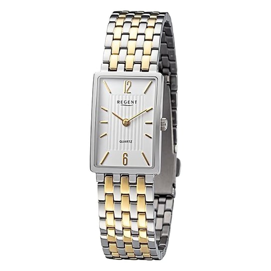 Damski zegarek analogowy Regent z metalową bransoletą w kolorze srebrno-złotym URF1471 Regent