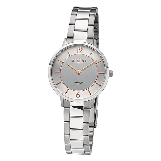 Damski zegarek analogowy Regent z metalową bransoletą w kolorze srebrnym URF1339 Regent
