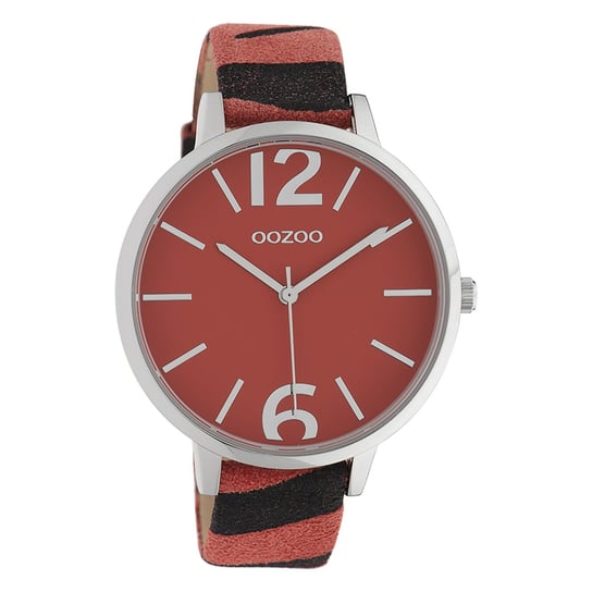Damski zegarek na rękę Oozoo Timepieces analogowy skórzany czerwony czarny UOC10200 Oozoo