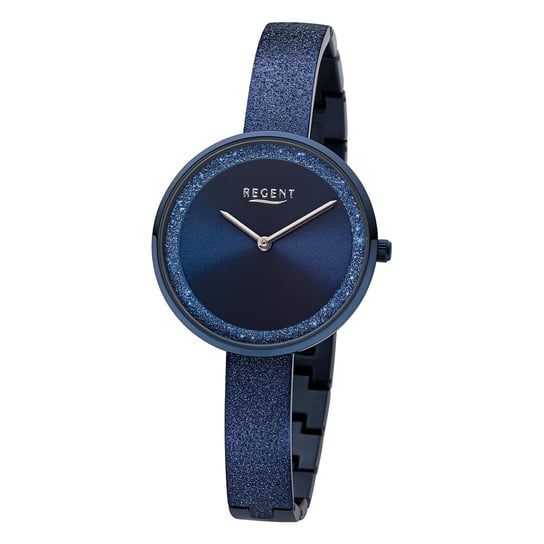 Damski zegarek na rękę Regent z metalową bransoletą analogową w kolorze ciemnoniebieskim URBA686 Regent