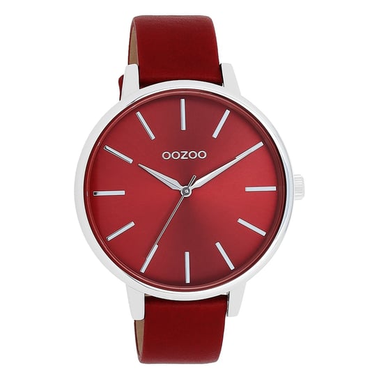 Damski zegarek Oozoo Timepieces Zegarki analogowe skórzane czerwone UOC11299 Oozoo