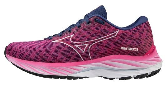 Damskie Buty Do Biegania Mizuno Wave Rider 26 | Fuchsia/Blue/Innuendo - Rozmiar Euro 39 Mizuno