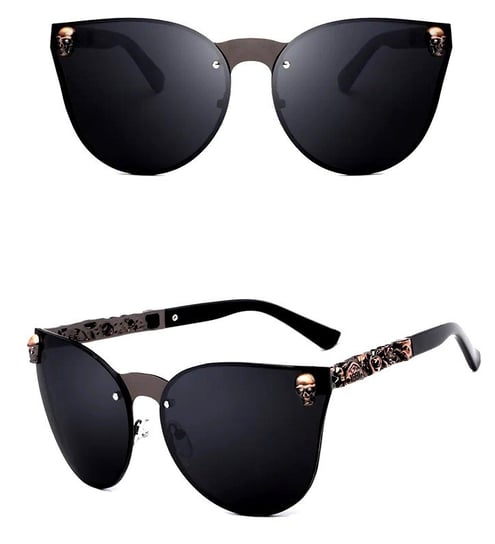 Damskie okulary przeciwsłoneczne czarne kocie oko Edibazzar
